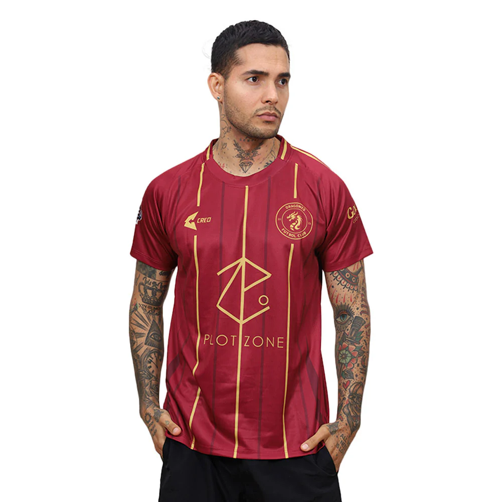 Camiseta Dragones Futbol Club Roma granate - Imagen 2