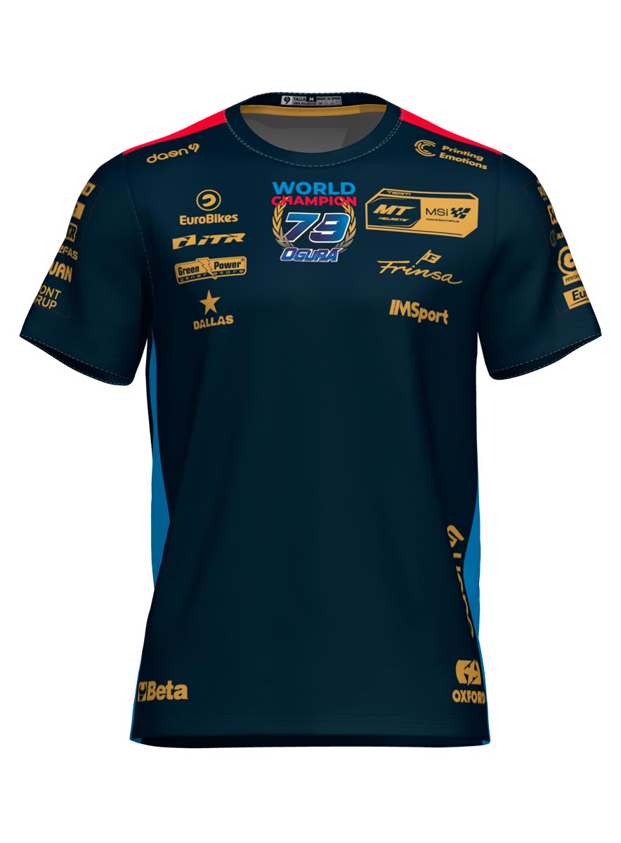 – Camiseta MTHelmets-MSI x AI OGURA #79 Moto2 World Champion 2024 Edicion Limitada FullPrint