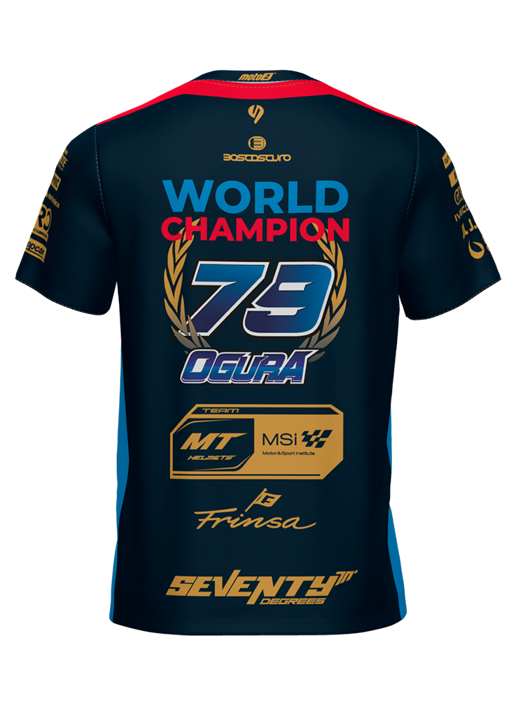 – Camiseta MTHelmets-MSI x AI OGURA #79 Moto2 World Champion 2024 Edicion Limitada FullPrint - Imagen 4